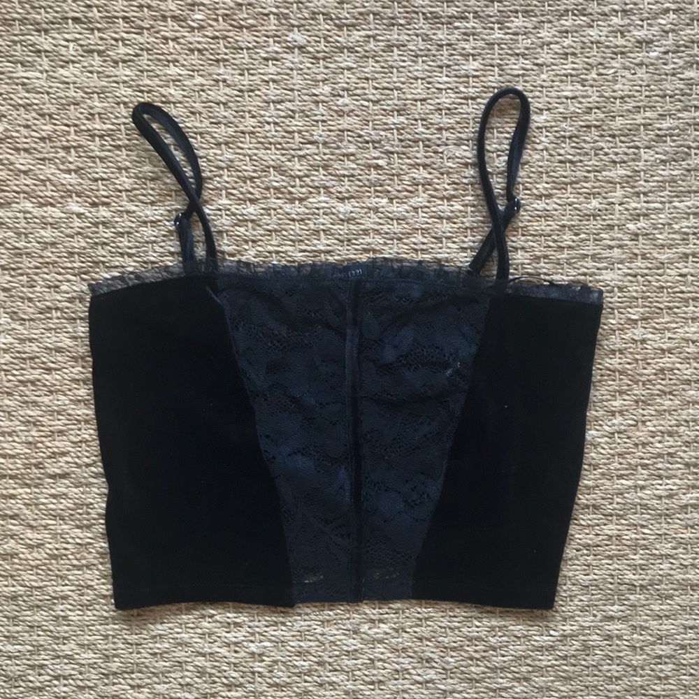 Black Velvet and Lace crop top